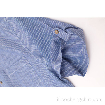 Camicie da uomo in jeans blu all&#39;ingrosso